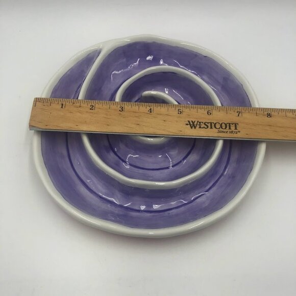 Department 56 Decorative Purple Swirl Plate Oven Dishwasher Safe - Picture 6 of 7